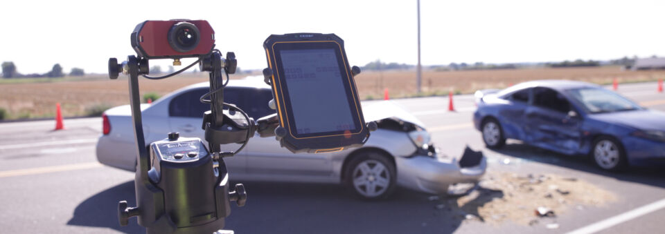 The user controls which points are collected when performing forensic mapping for crash investigation with Laser Tech's QuickMap 3D solution.
